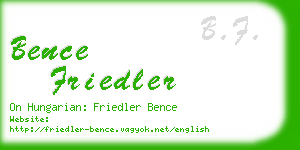 bence friedler business card